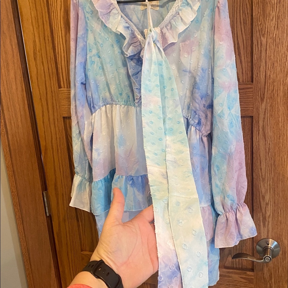 Simply Southern Blue and Pink Tie-Dye Dress XXL NWT - Picture 5 of 7